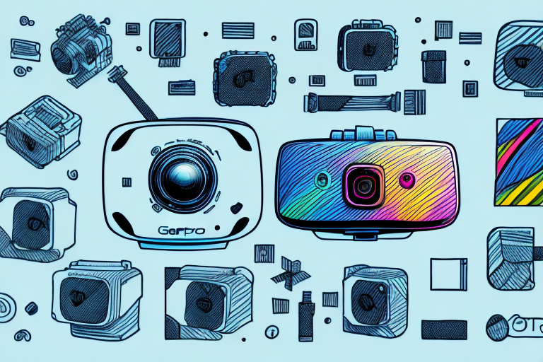 A gopro camera with a variety of settings and features highlighted