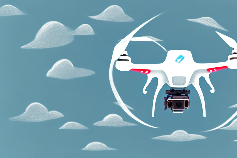A gopro karma drone flying through the sky