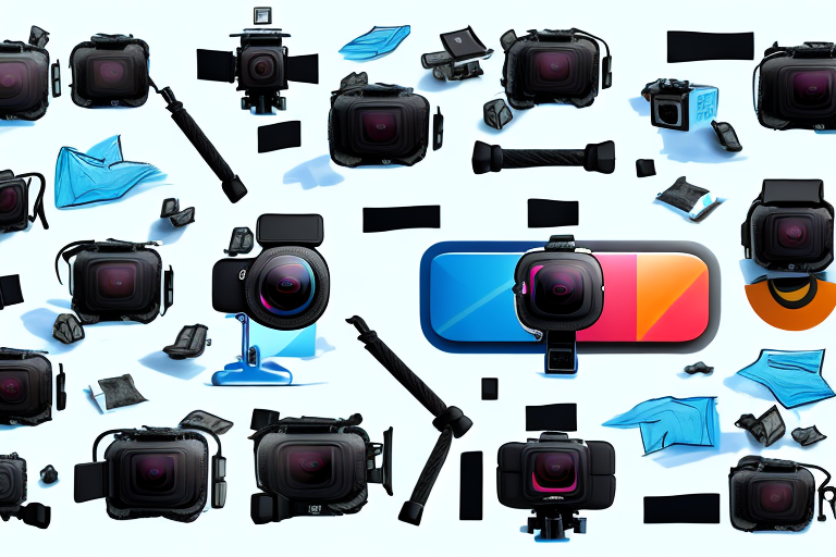 A gopro and a dslr camera side-by-side