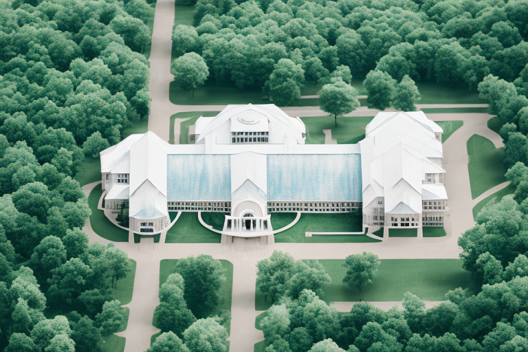 A wedding venue from an aerial perspective
