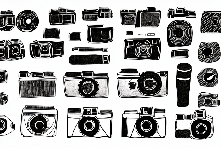 A variety of cameras of different shapes and sizes