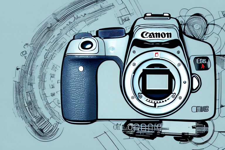 A canon rebel t7 camera with a lens attached