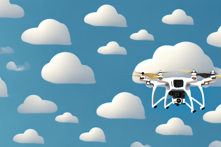 A drone capturing aerial shots of a variety of cloud formations