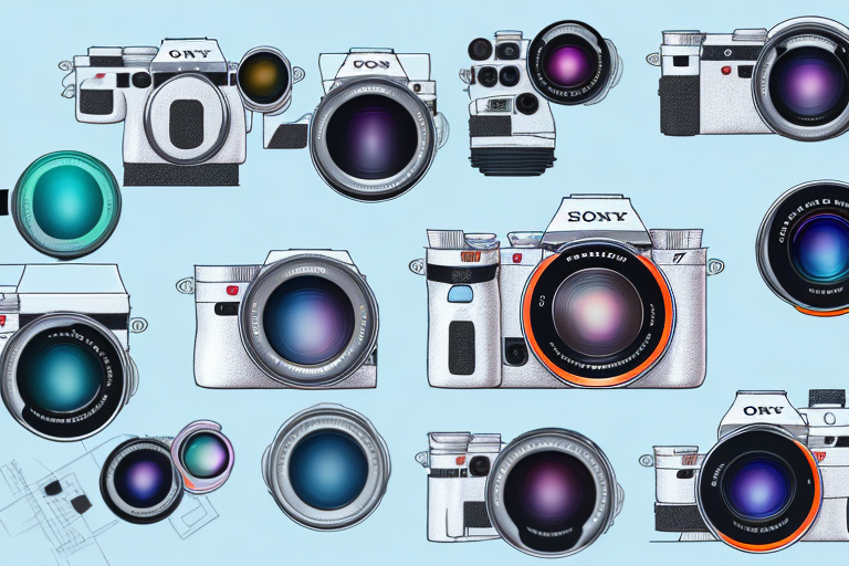 A sony a7iii camera with a range of budget lenses