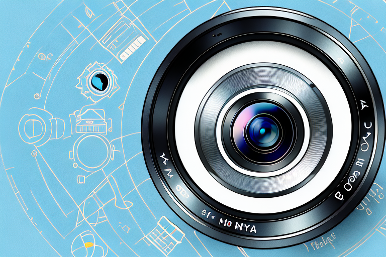 A camera lens with the sony logo visible