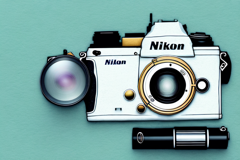 A nikon camera with a lens attached