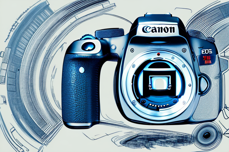 A canon eos rebel t7i camera with a lens attached