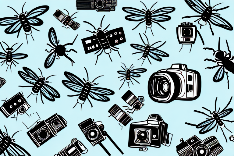 An insect surrounded by a variety of cameras