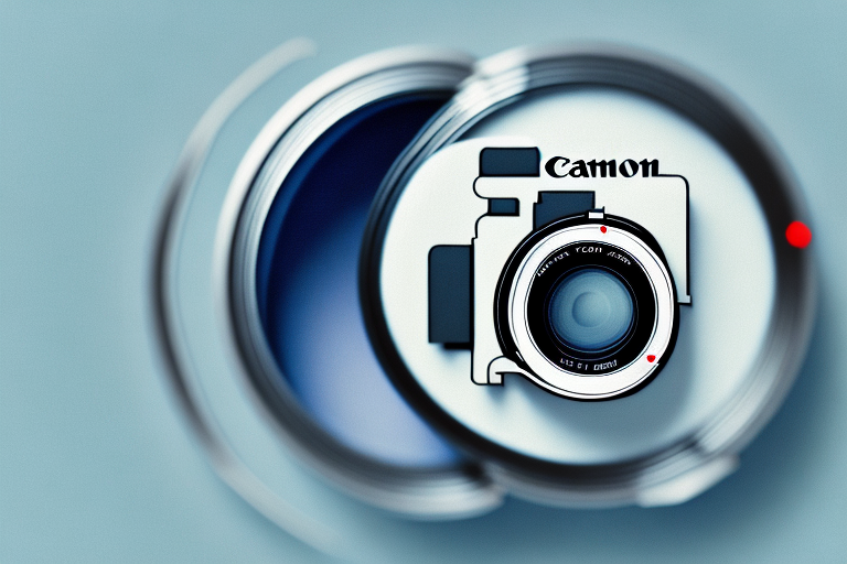 A canon camera lens with a blurred background of a wedding or portrait setting