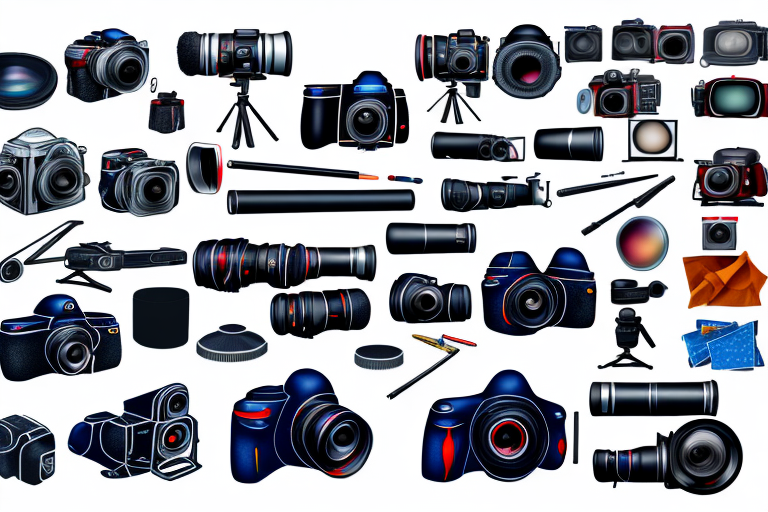 A variety of camera equipment