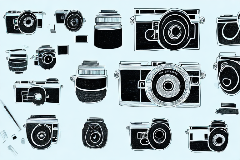 A mirrorless camera with its various features and components
