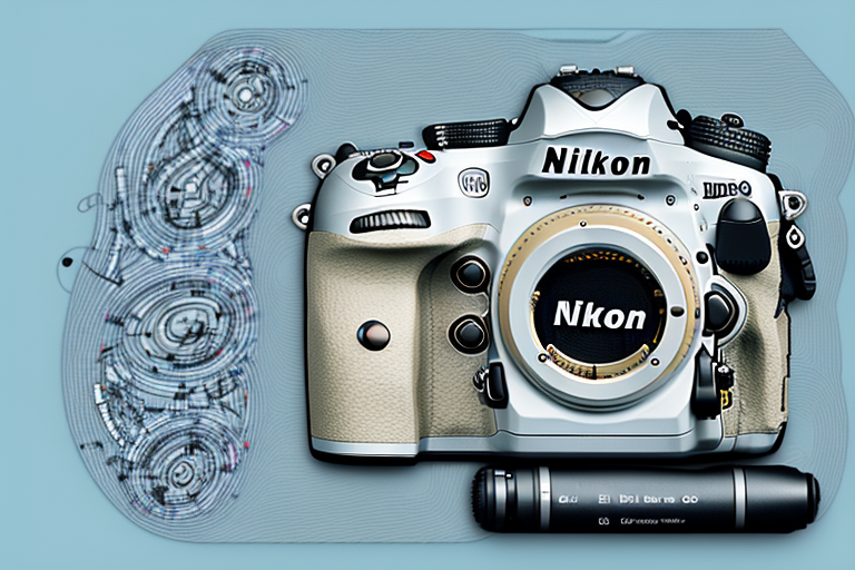A nikon d810 camera with its features highlighted