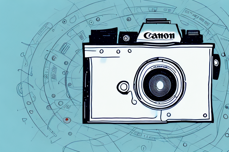 A canon camera with its features highlighted