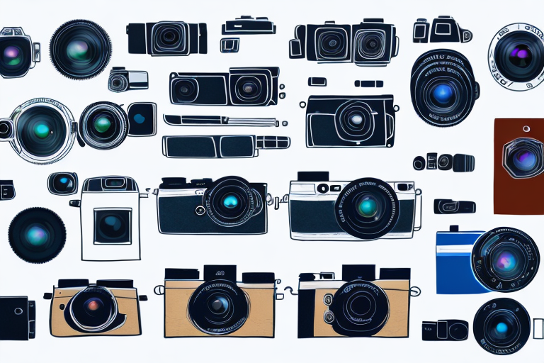 A variety of cameras in different sizes and shapes