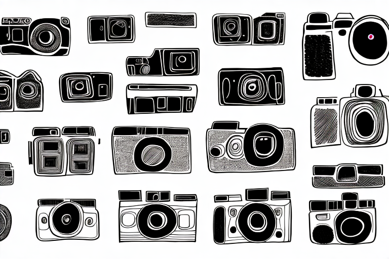 A variety of cameras with their features highlighted
