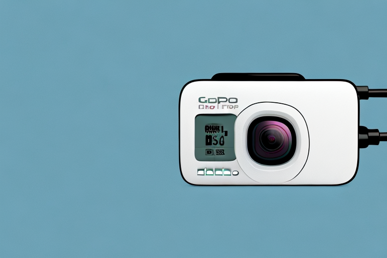 A gopro camera charging on a power outlet