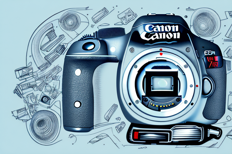 A canon rebel t7 camera with an sd card inserted