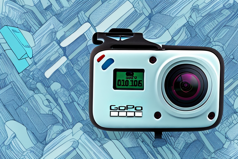 A gopro hero 4 camera with an sd card inserted