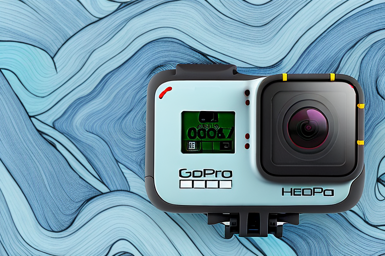 A gopro hero 7 camera with an sd card inserted
