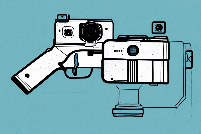 A gun with a gopro camera mounted on it