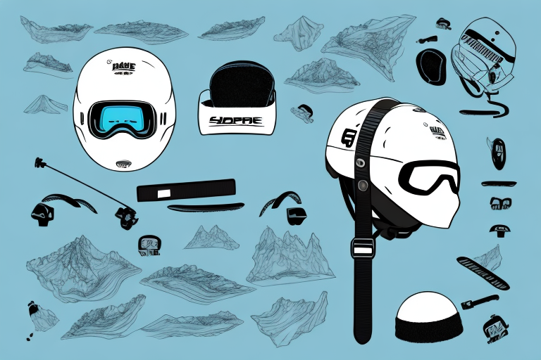 A ski helmet with a gopro camera mounted on it