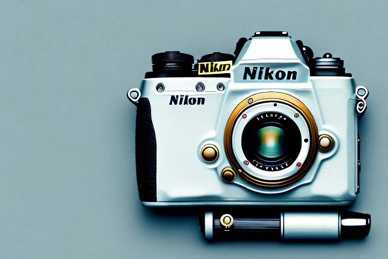 A nikon camera with a price tag