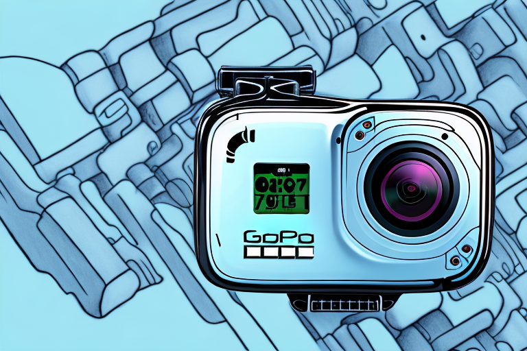 A gopro hero 7 camera with its battery life indicator