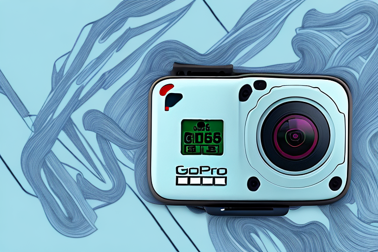 A gopro hero 5 camera with its battery life indicator