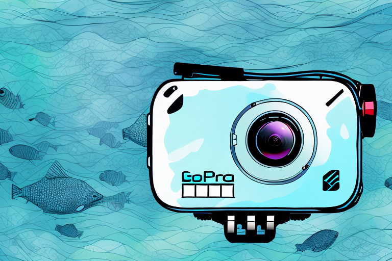 A gopro max camera in an underwater housing