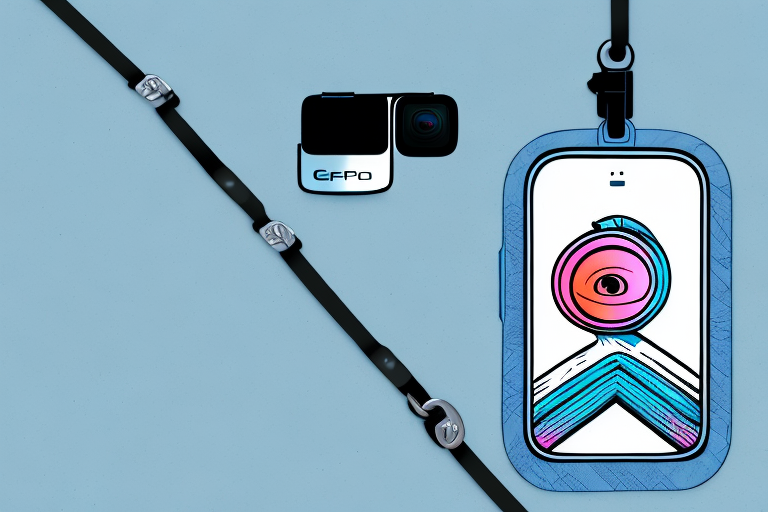 A gopro camera connected to a keychain