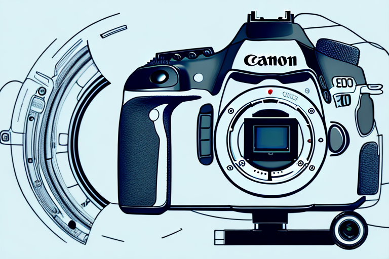 A canon 80d camera mounted on a gimbal