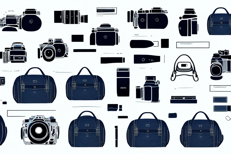 A sony camera bag with its contents spilling out