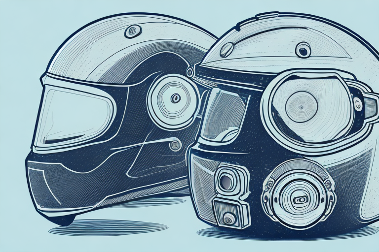 A motorcycle helmet with a camera attached to it