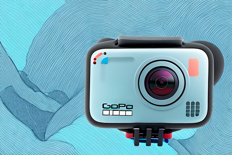 A gopro hero 5 camera with its microphone visible