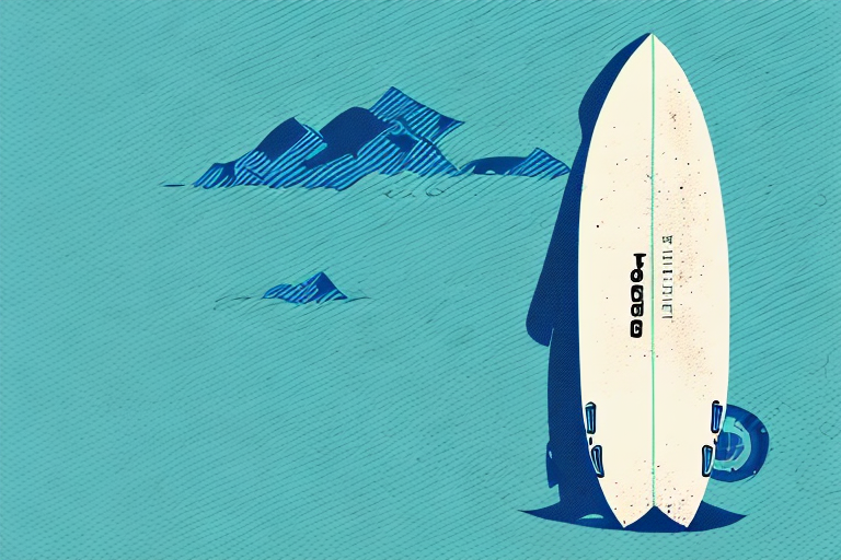 A surfboard with a gopro mount attached