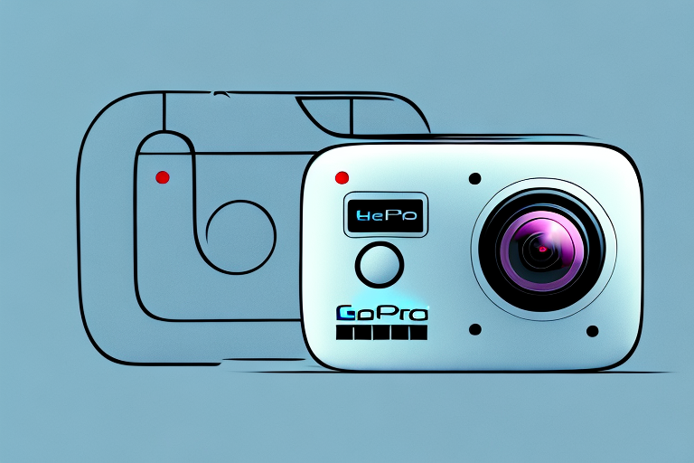 A gopro camera with its accompanying quik app interface