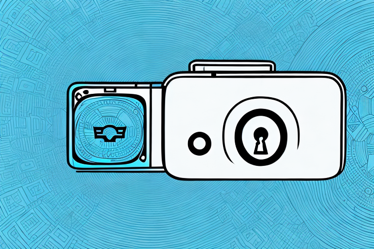 A gopro camera with a lock icon to represent resetting the password