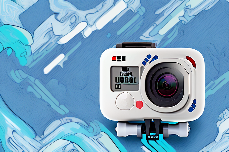 A white gopro hero 7 camera with its accessories
