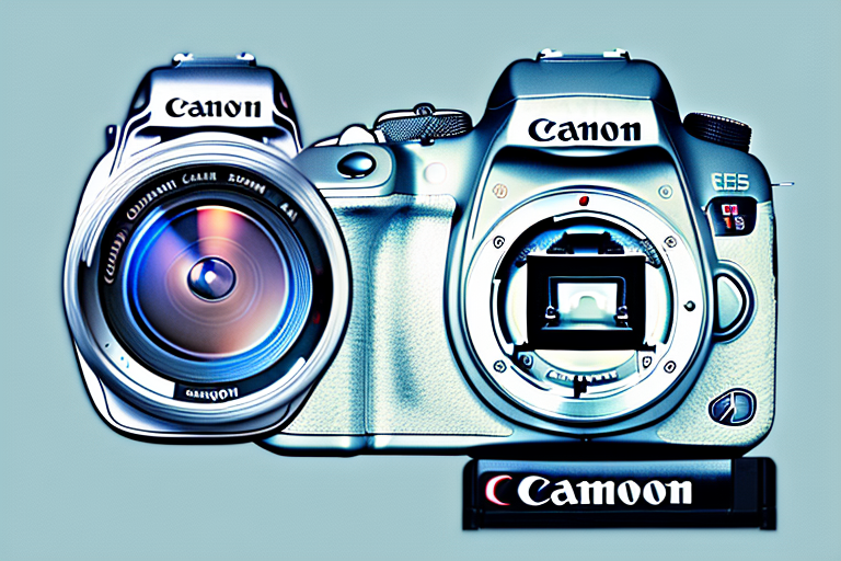 A canon rebel t6s camera with an sd card inserted