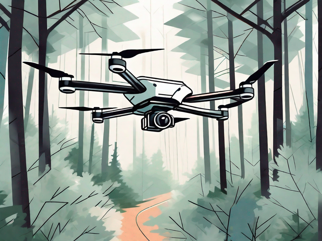 A high-tech drone in flight
