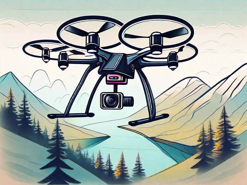 A high-tech drone equipped with a camera