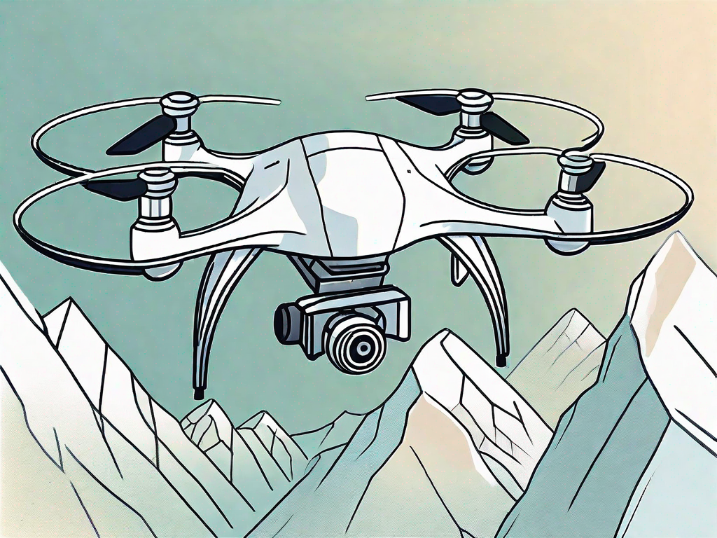 The top-rated holy stone drone soaring high in a clear sky with a scenic landscape below