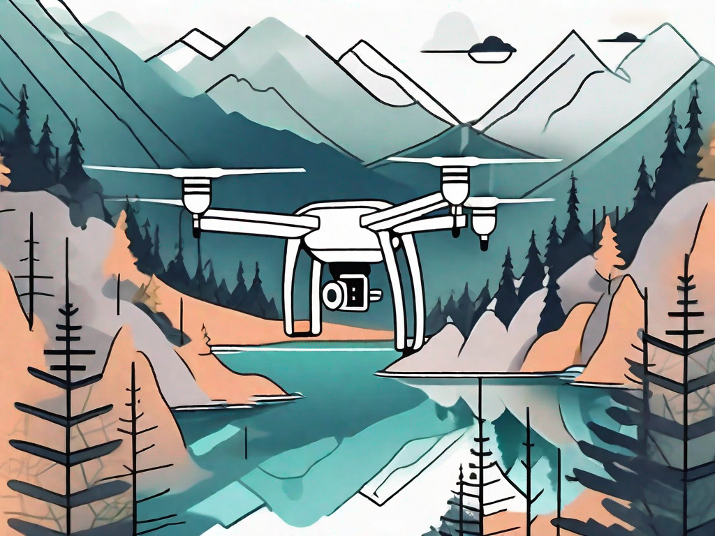 A high-tech drone flying over a diverse landscape