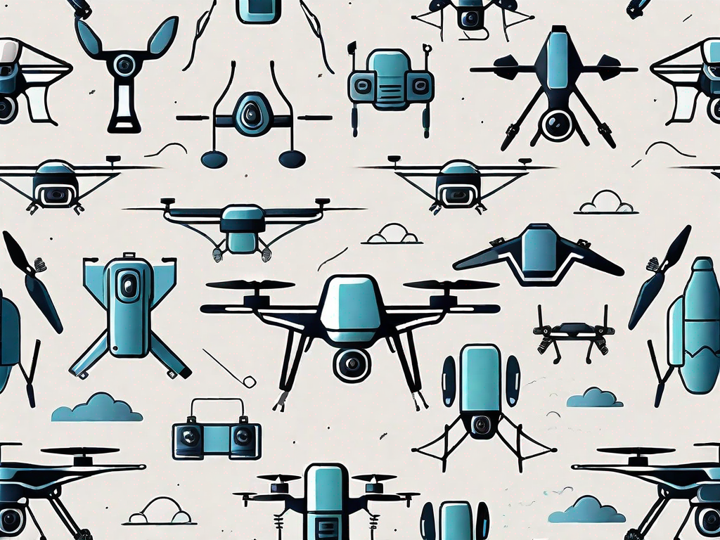 A diverse collection of different types of drones