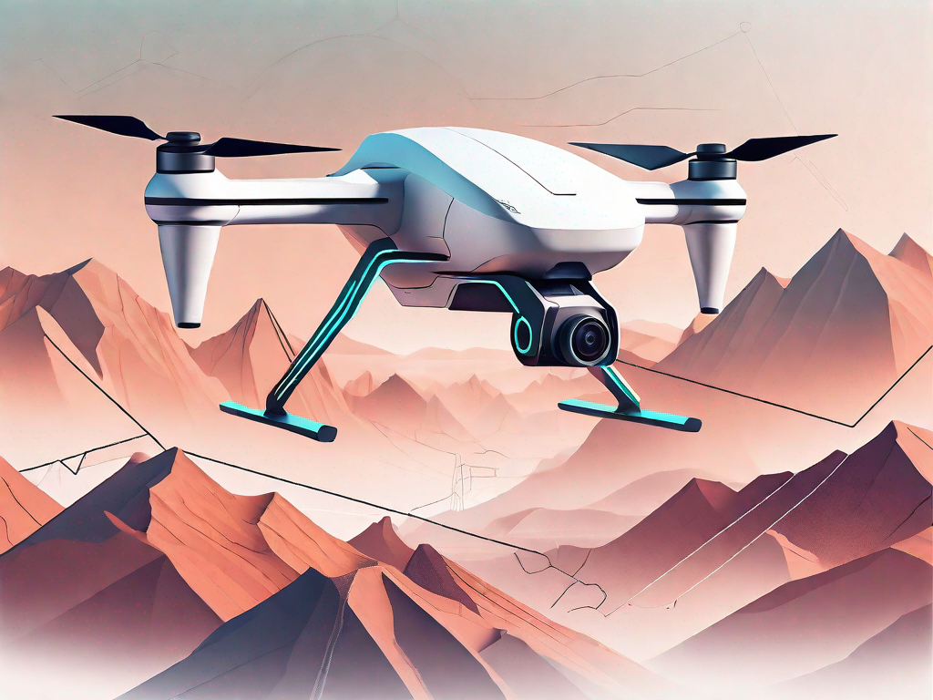 A futuristic 4k drone flying over a diverse landscape