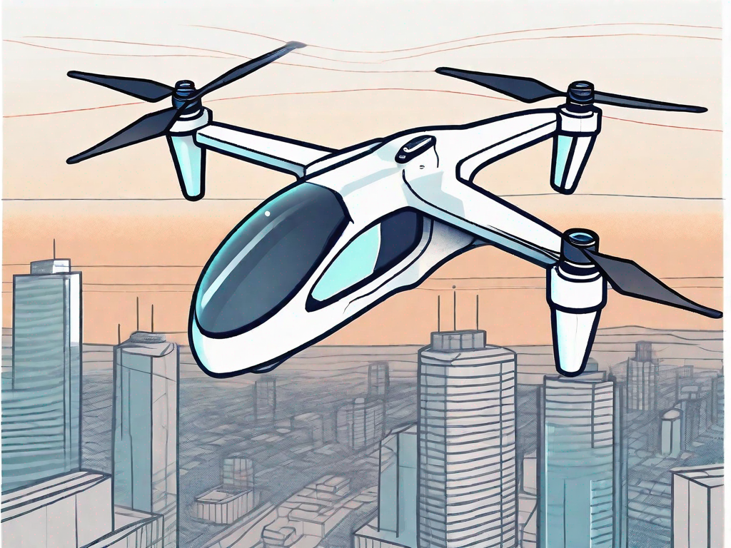 A high-tech drone soaring in a clear sky