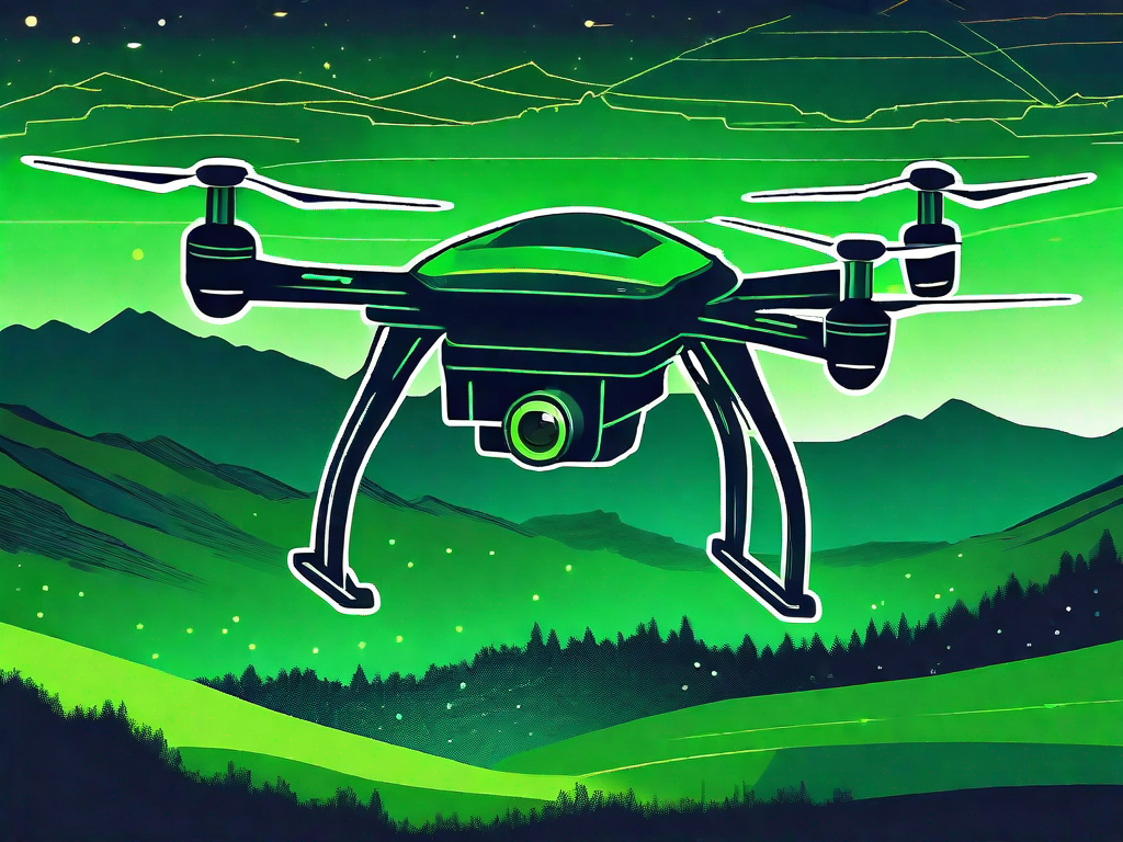 A high-tech drone equipped with a night vision camera