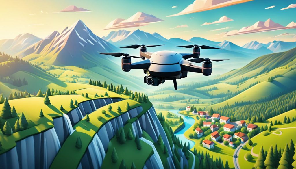 Drone capturing images for panorama stitching