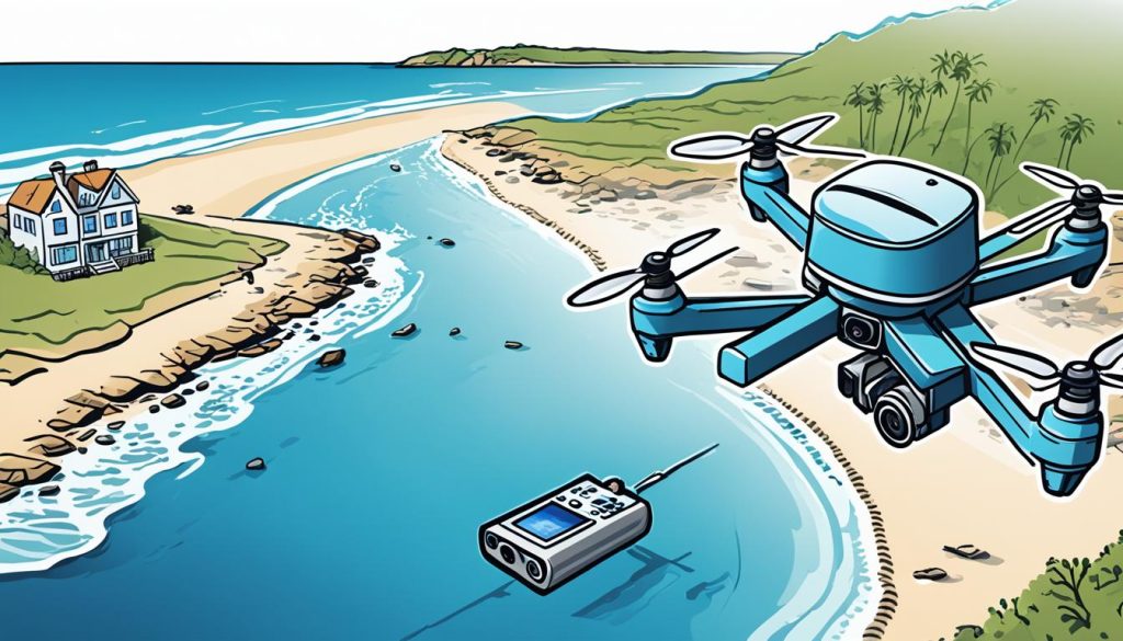 Drone equipment for coastal surveys