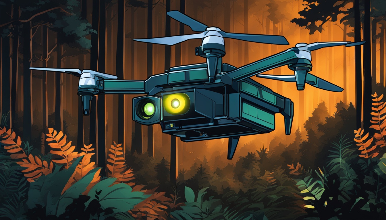 Night vision drone for environmental monitoring